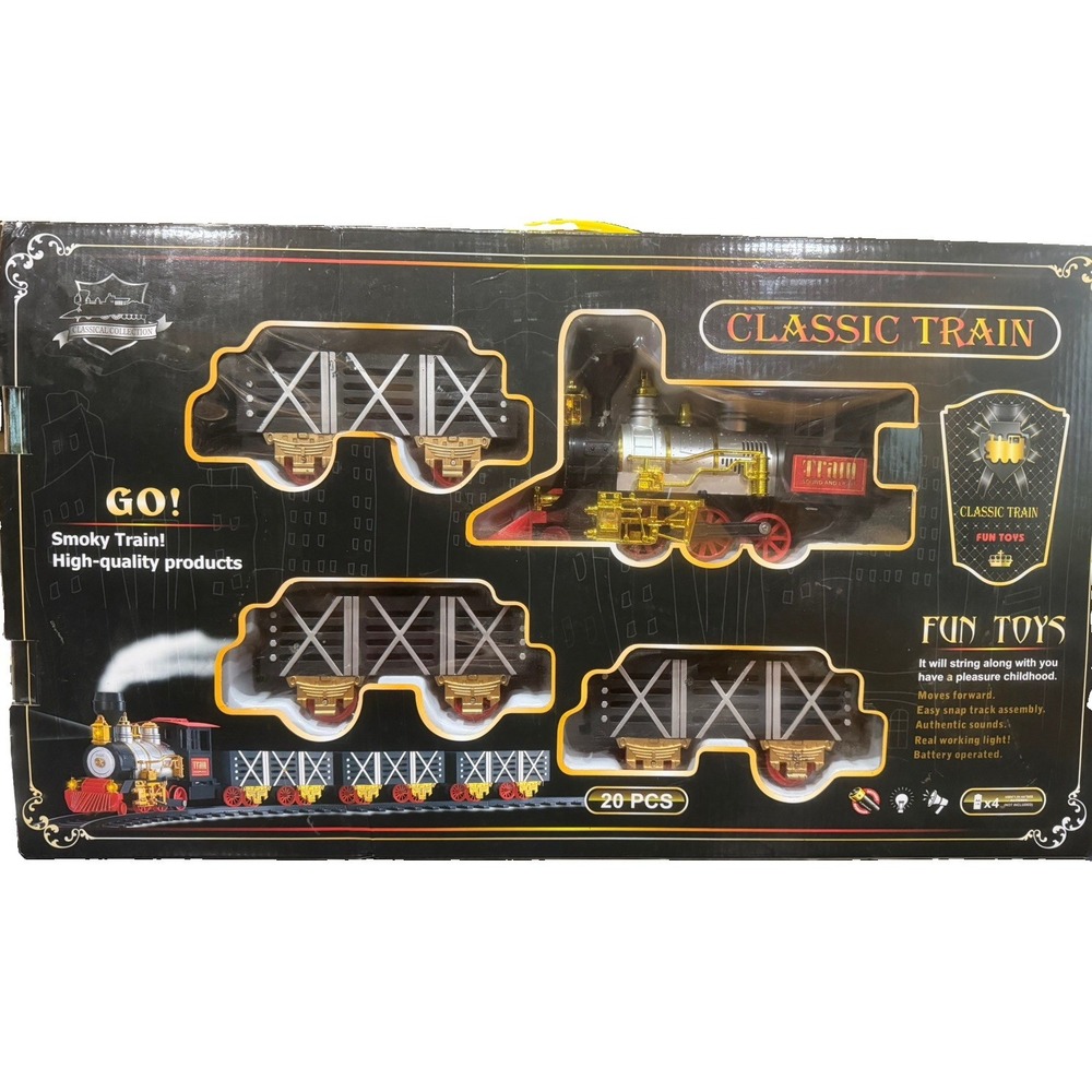 Fun Toys Classic 20-Piece Battery Operated Smoky Train Set Sound Light 1519